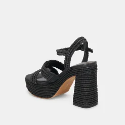 LACYE HEELS ONYX WOVEN