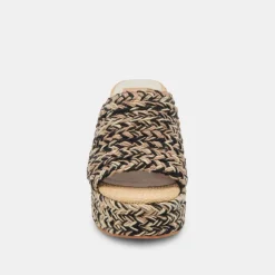 LADY HEELS BLACK MULTI WOVEN