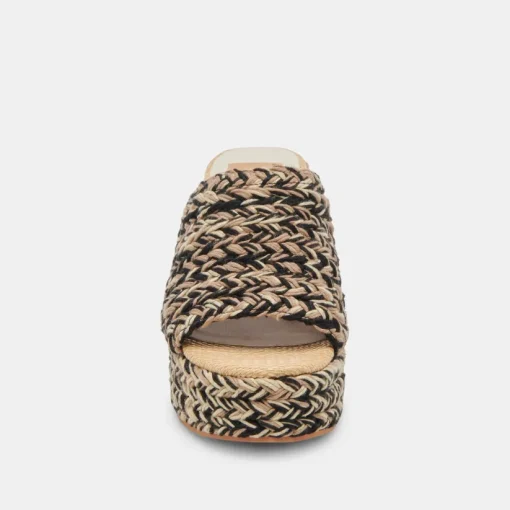 LADY HEELS BLACK MULTI WOVEN