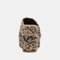 LADY HEELS BLACK MULTI WOVEN