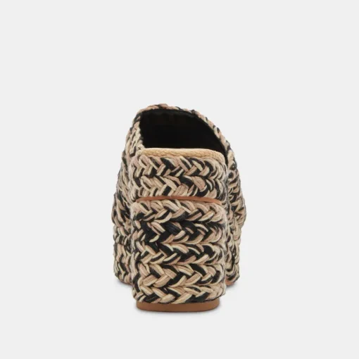 LADY HEELS BLACK MULTI WOVEN