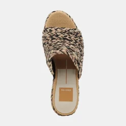LADY HEELS BLACK MULTI WOVEN