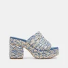 LADY HEELS BLUE MULTI WOVEN