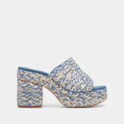LADY HEELS BLUE MULTI WOVEN