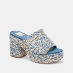LADY HEELS BLUE MULTI WOVEN