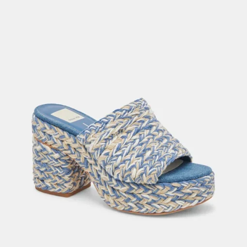 LADY HEELS BLUE MULTI WOVEN