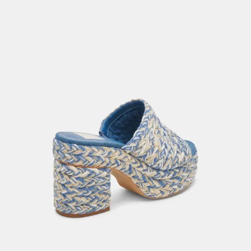 LADY HEELS BLUE MULTI WOVEN