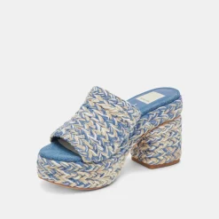 LADY HEELS BLUE MULTI WOVEN