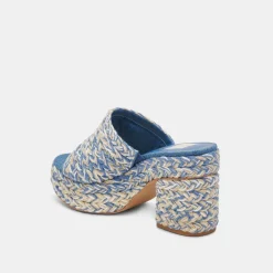 LADY HEELS BLUE MULTI WOVEN
