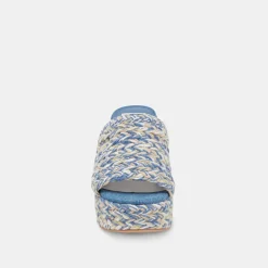 LADY HEELS BLUE MULTI WOVEN