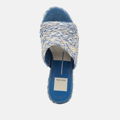 LADY HEELS BLUE MULTI WOVEN