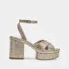 LAISHA HEELS PLATINUM DISTRESSED LEATHER