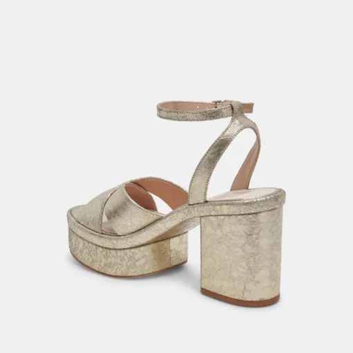 LAISHA HEELS PLATINUM DISTRESSED LEATHER