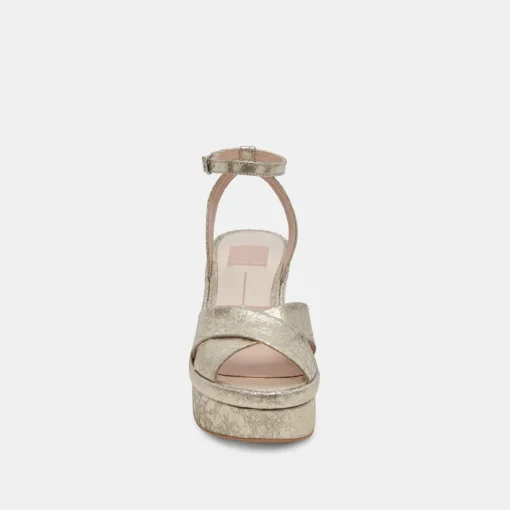 LAISHA HEELS PLATINUM DISTRESSED LEATHER