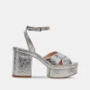 LAISHA HEELS SILVER DISTRESSED LEATHER