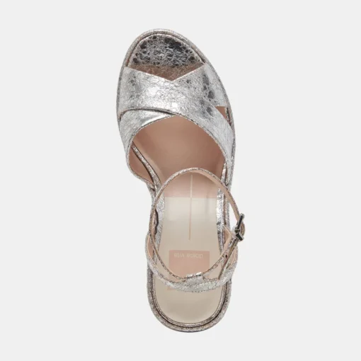 LAISHA HEELS SILVER DISTRESSED LEATHER