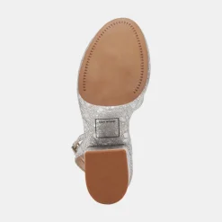LAISHA HEELS SILVER DISTRESSED LEATHER