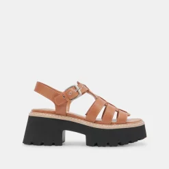 LATICE SANDALS BROWN LEATHER