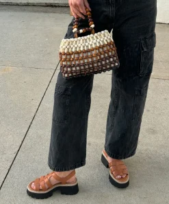 LATICE SANDALS BROWN LEATHER