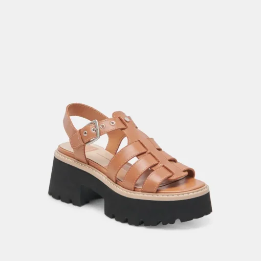 LATICE SANDALS BROWN LEATHER