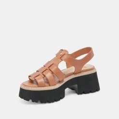 LATICE SANDALS BROWN LEATHER