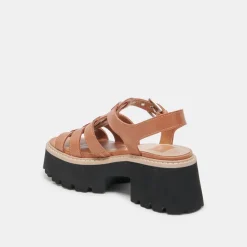 LATICE SANDALS BROWN LEATHER