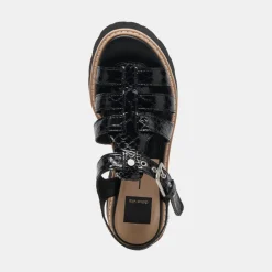 LATICE SANDALS MIDNIGHT EMBOSSED LEATHER