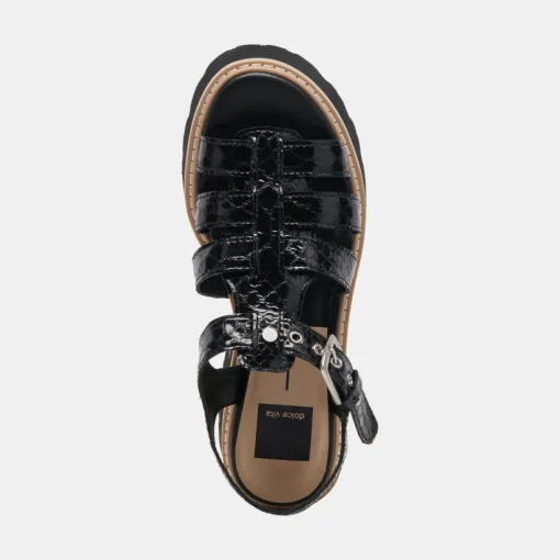 LATICE SANDALS MIDNIGHT EMBOSSED LEATHER