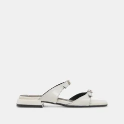 LAVERN SANDALS OFF WHITE CRINKLE PATENT