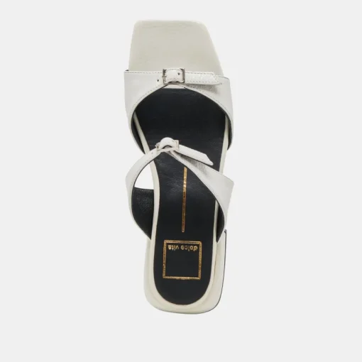 LAVERN SANDALS OFF WHITE CRINKLE PATENT