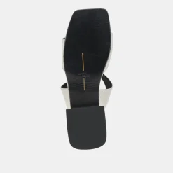 LAVERN SANDALS OFF WHITE CRINKLE PATENT