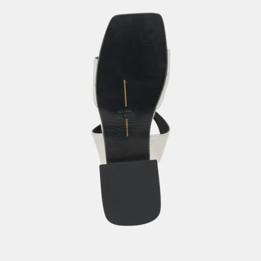 LAVERN SANDALS OFF WHITE CRINKLE PATENT