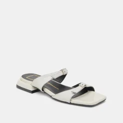 LAVERN SANDALS OFF WHITE CRINKLE PATENT