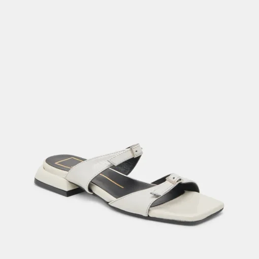 LAVERN SANDALS OFF WHITE CRINKLE PATENT