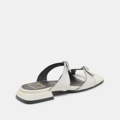 LAVERN SANDALS OFF WHITE CRINKLE PATENT
