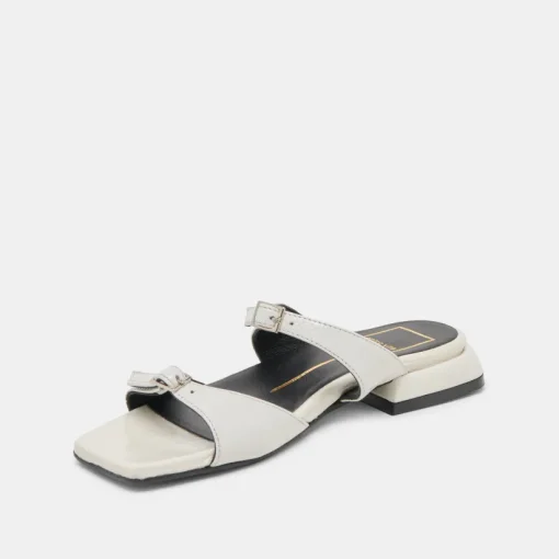 LAVERN SANDALS OFF WHITE CRINKLE PATENT