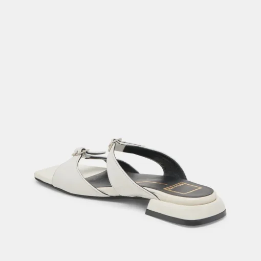 LAVERN SANDALS OFF WHITE CRINKLE PATENT