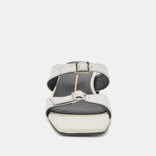 LAVERN SANDALS OFF WHITE CRINKLE PATENT