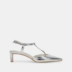 LAVON HEELS SILVER DISTRESSED LEATHER
