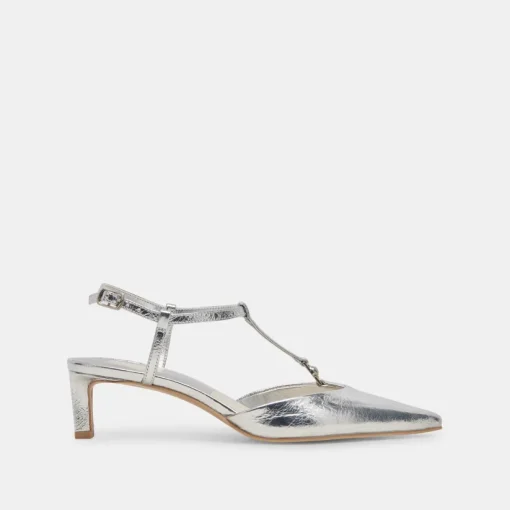 LAVON HEELS SILVER DISTRESSED LEATHER