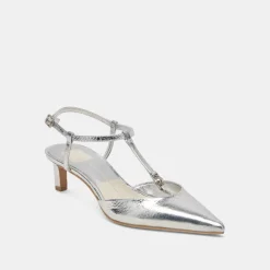 LAVON HEELS SILVER DISTRESSED LEATHER