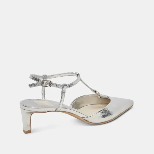 LAVON HEELS SILVER DISTRESSED LEATHER
