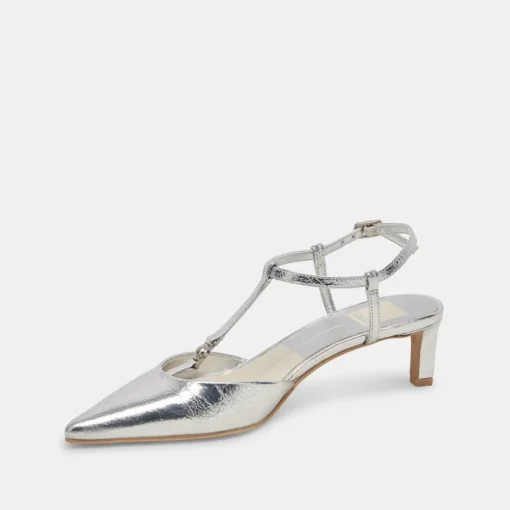 LAVON HEELS SILVER DISTRESSED LEATHER