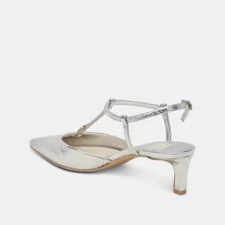 LAVON HEELS SILVER DISTRESSED LEATHER