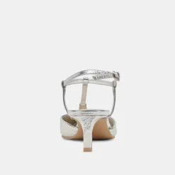 LAVON HEELS SILVER DISTRESSED LEATHER