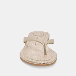 LAYNEY SANDALS LIGHT GOLD METALLIC LEATHER