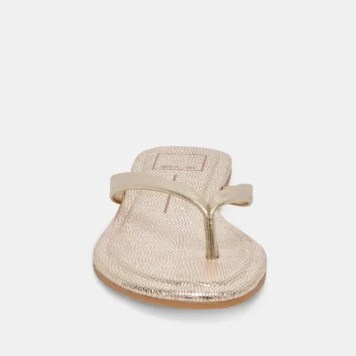 LAYNEY SANDALS LIGHT GOLD METALLIC LEATHER
