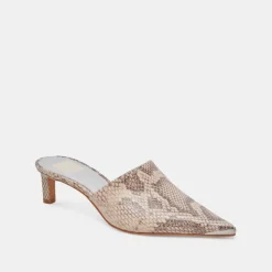 LEXY HEELS SAND SNAKE EMBOSSED