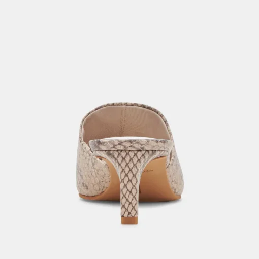 LEXY HEELS SAND SNAKE EMBOSSED