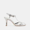 LIANE HEELS SILVER DISTRESSED LEATHER